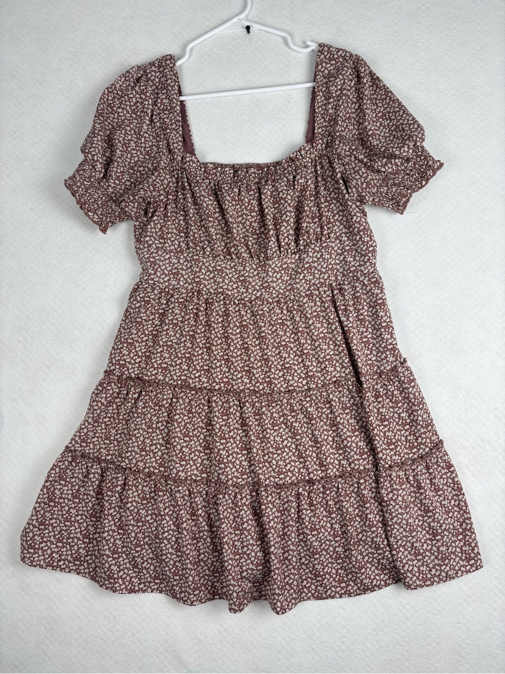 Altard State Floral Smocked Puff Sleeve Babydoll Mini Dress XL Cottagecore Tier - Picture 2 of 6